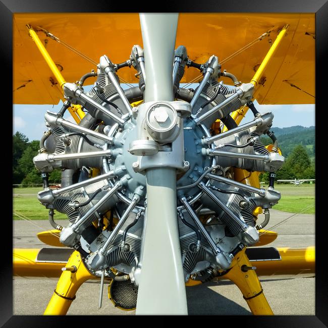 Stearman Aircraft Engine  Framed Print by Mike C.S.