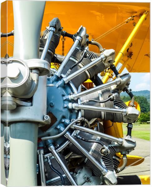 Stearman Aircraft Engine   Canvas Print by Mike C.S.