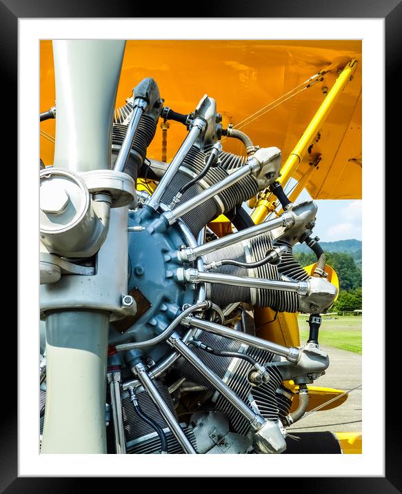 Stearman Aircraft Engine   Framed Mounted Print by Mike C.S.