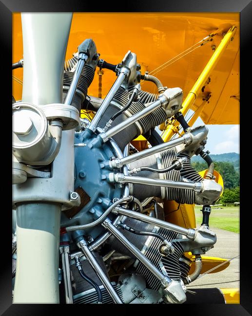 Stearman Aircraft Engine   Framed Print by Mike C.S.