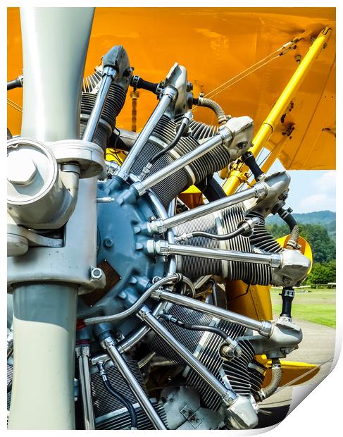 Stearman Aircraft Engine   Print by Mike C.S.
