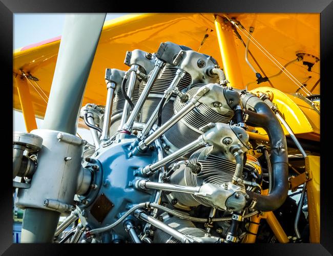 Stearman Aircraft Engine Framed Print by Mike C.S.