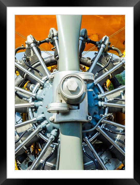 Stearman Aircraft Engine  Framed Mounted Print by Mike C.S.