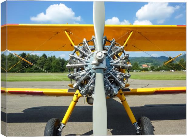 Stearman Aircraft Engine   Canvas Print by Mike C.S.