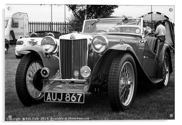 Vintage MG-T Sports Car Acrylic by Rob Cole
