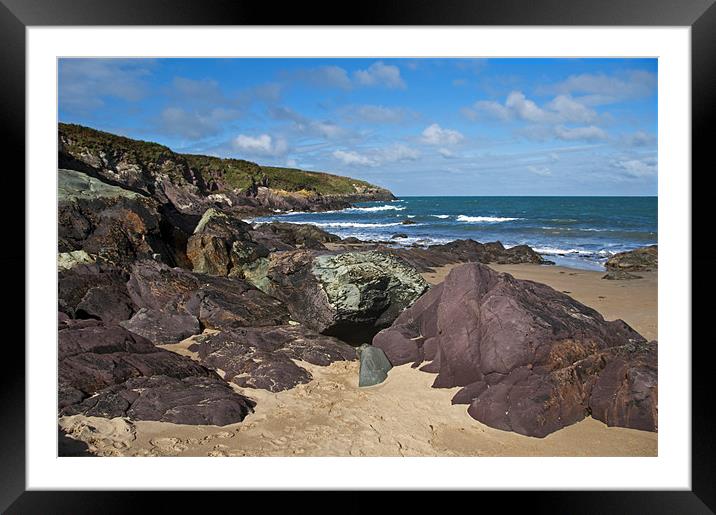 Porthsele Beach Framed Mounted Print by Geoff Storey