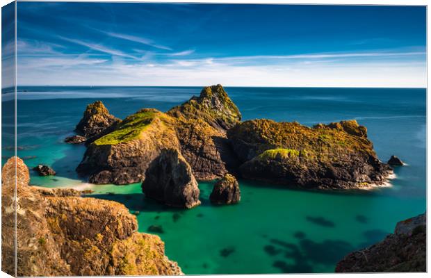 Kynance Cove on the Lizard Peninsular Canvas Print by Andrew Michael