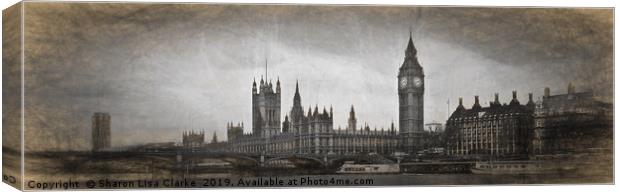 London panorama sketch Canvas Print by Sharon Lisa Clarke