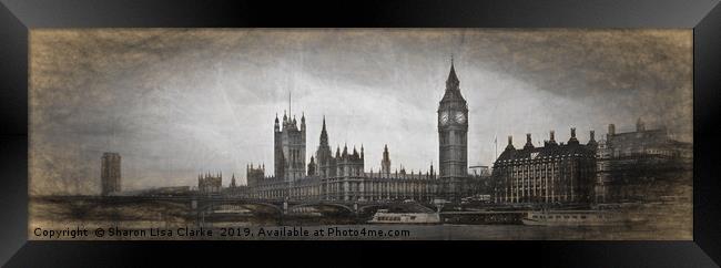 London panorama sketch Framed Print by Sharon Lisa Clarke