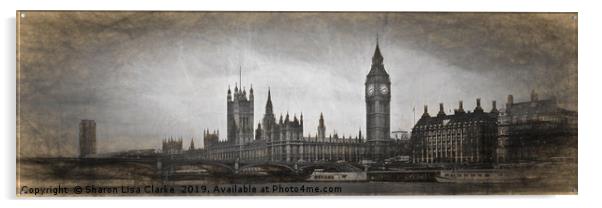 London panorama sketch Acrylic by Sharon Lisa Clarke