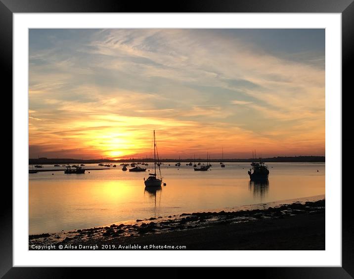 Bawdsey Beach, suffolk, Sunset Framed Mounted Print by Ailsa Darragh