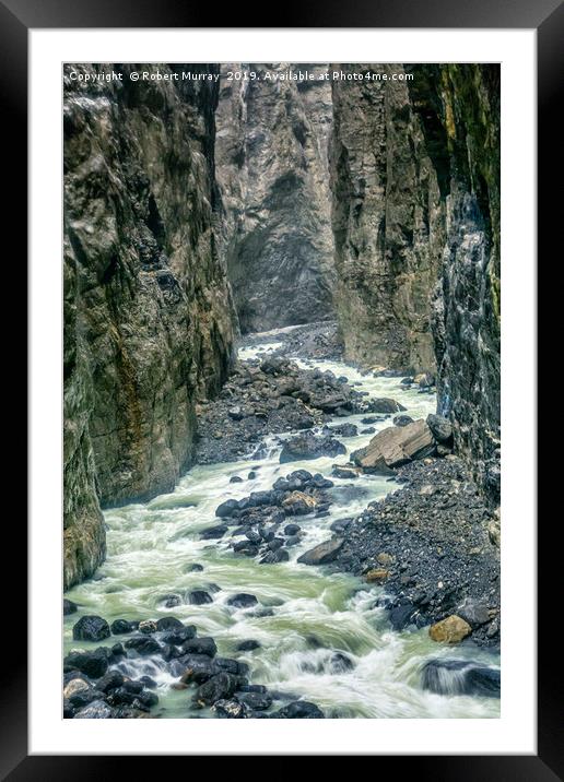 Melt-water River in Glacial Gorge, Switzerland Framed Mounted Print by Robert Murray