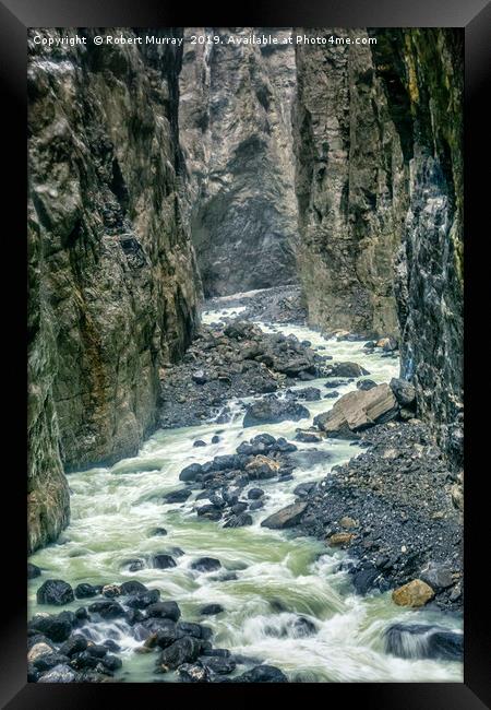 Melt-water River in Glacial Gorge, Switzerland Framed Print by Robert Murray