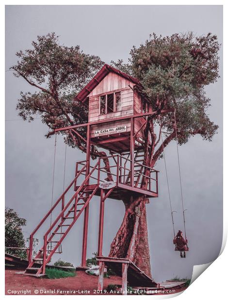 Treehouse Banos Ecuador Print by Daniel Ferreira-Leite
