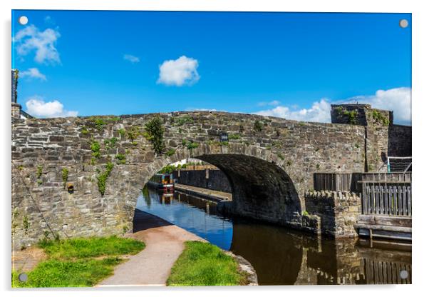Bridge 166 Brecon Canal Basin Acrylic by Steve Purnell