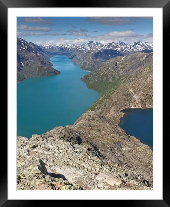 Besseggen trail in Norway Framed Mounted Print by Hamperium Photography