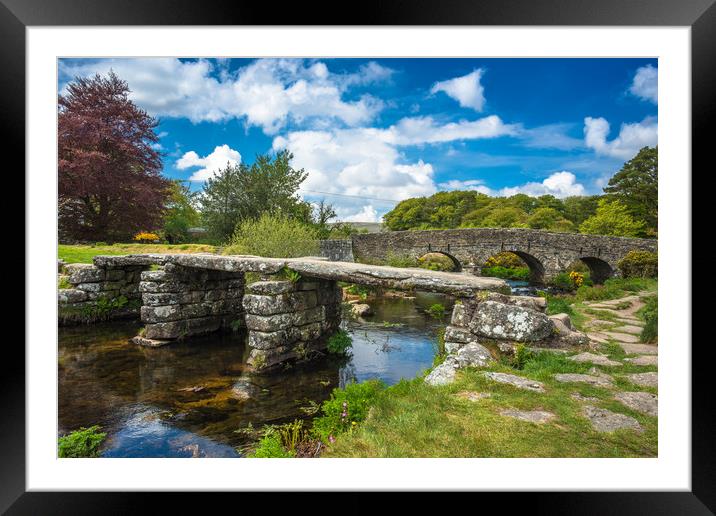 Medieval clapper bridge Framed Mounted Print by Andrew Michael