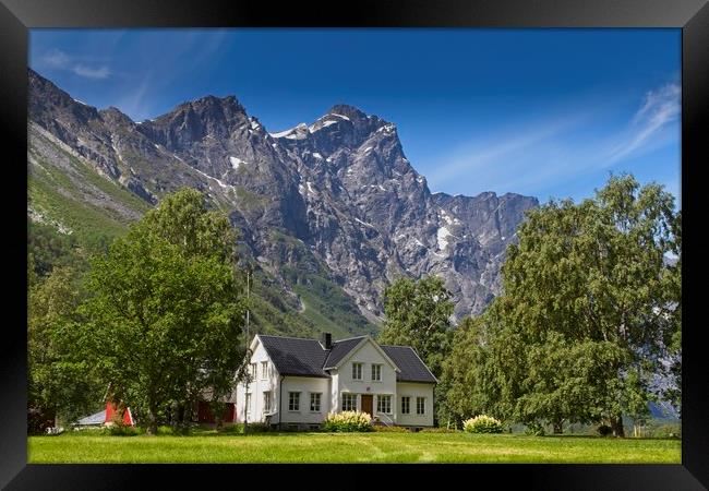 House in the Norwegian mountains Framed Print by Hamperium Photography