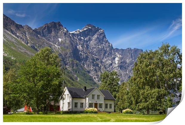 House in the Norwegian mountains Print by Hamperium Photography