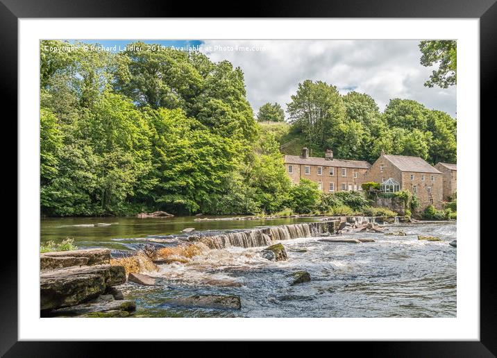 The River Tees and Demesnes Mill, Barnard Castle Framed Mounted Print by Richard Laidler