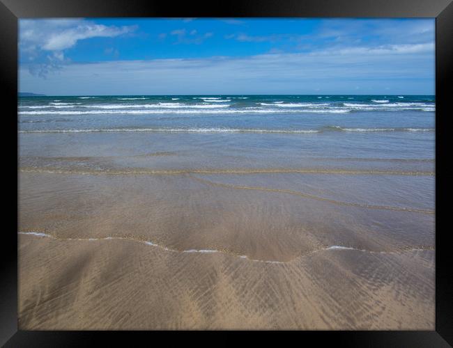 Westward Ho! shoreline on the North Devon coast Framed Print by Tony Twyman