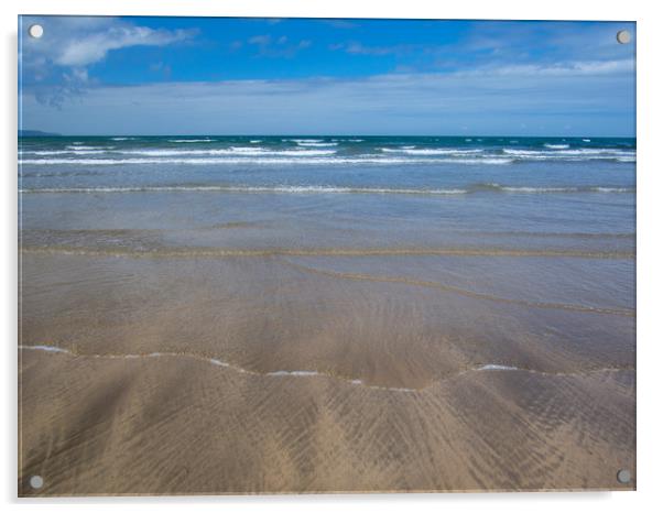 Westward Ho! shoreline on the North Devon coast Acrylic by Tony Twyman