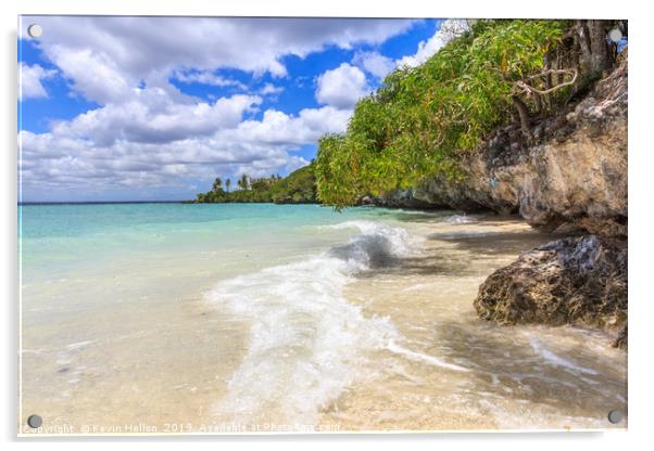 Easo beach, Lifou, New Caledonia, South Pacific Acrylic by Kevin Hellon