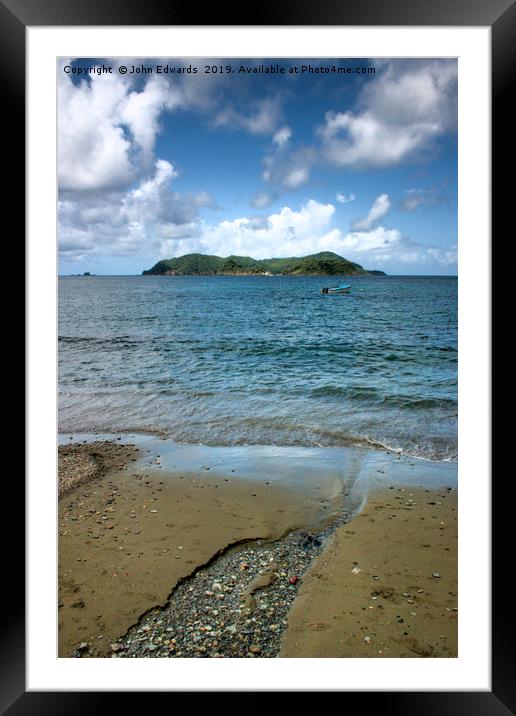 Goat Island, Speyside, Tobago Framed Mounted Print by John Edwards
