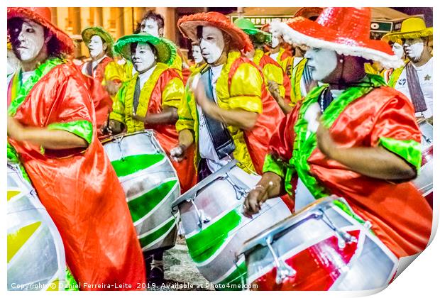 Group of Candombe Drummers at Carnival Parade of U Print by Daniel Ferreira-Leite