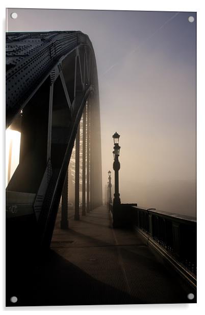 The fog on the Tyne Acrylic by Gail Johnson