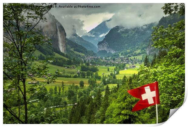 Lauterbrunnen Valley, Switzerland. Print by Robert Murray