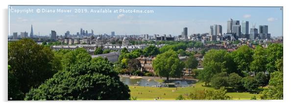 Greenwich London  Panoramic          Acrylic by Diana Mower