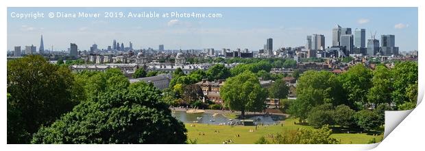 Greenwich London  Panoramic          Print by Diana Mower