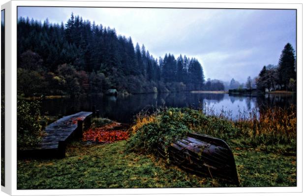 Loch Ard in Autumn Canvas Print by jane dickie