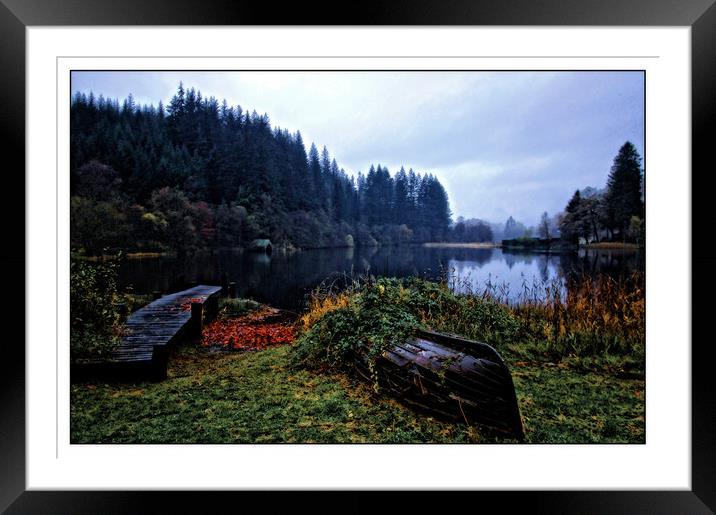 Loch Ard in Autumn Framed Mounted Print by jane dickie