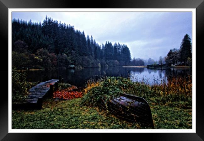 Loch Ard in Autumn Framed Print by jane dickie