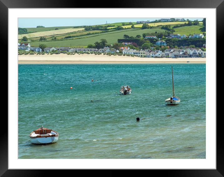 Instow village beach and sand dunes in North Devon Framed Mounted Print by Tony Twyman