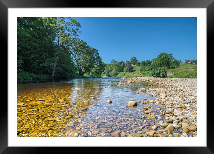 Pebbles On A River Bed Framed Mounted Print by David Smith