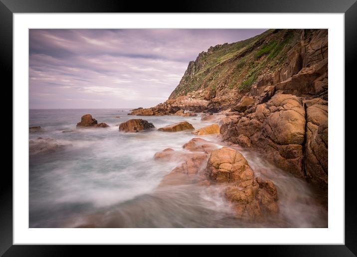 Seascape of Porth Nanven 1 Framed Mounted Print by Andrew Michael
