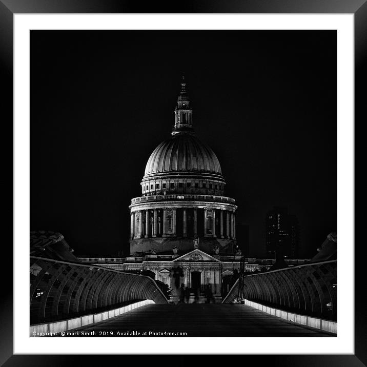 St Paul's at Night Framed Mounted Print by mark Smith