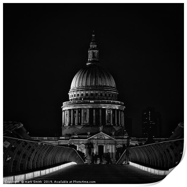 St Paul's at Night Print by mark Smith