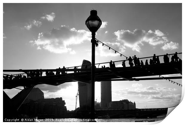 Millennium Bridge Silhouette, London    Print by Aidan Moran