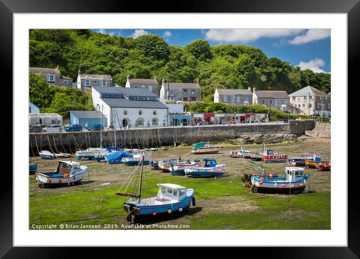Porthleven Harbour Framed Mounted Print by Brian Jannsen