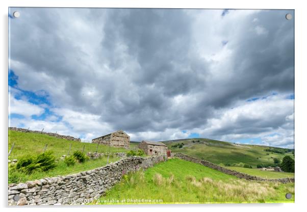 Swaledale Barns and cloudscape Acrylic by Chris Warham