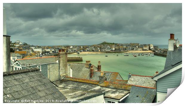 St Ives Skyline Print by Rob Hawkins