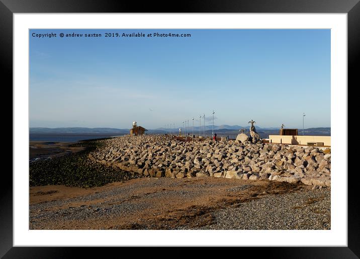 ROCKY PIER Framed Mounted Print by andrew saxton