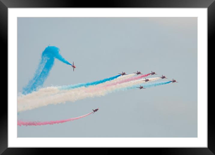 Red Arrows 5 Framed Mounted Print by David Martin