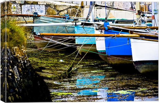 Oyster Boats Laid up at Mylor Canvas Print by Brian Roscorla