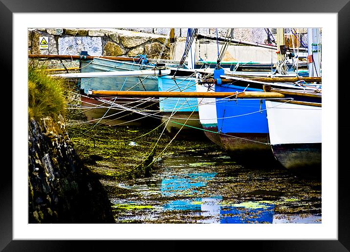 Oyster Boats Laid up at Mylor Framed Mounted Print by Brian Roscorla
