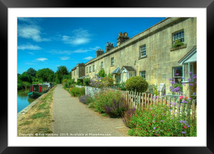 Bathampton Canal Cottages  Framed Mounted Print by Rob Hawkins